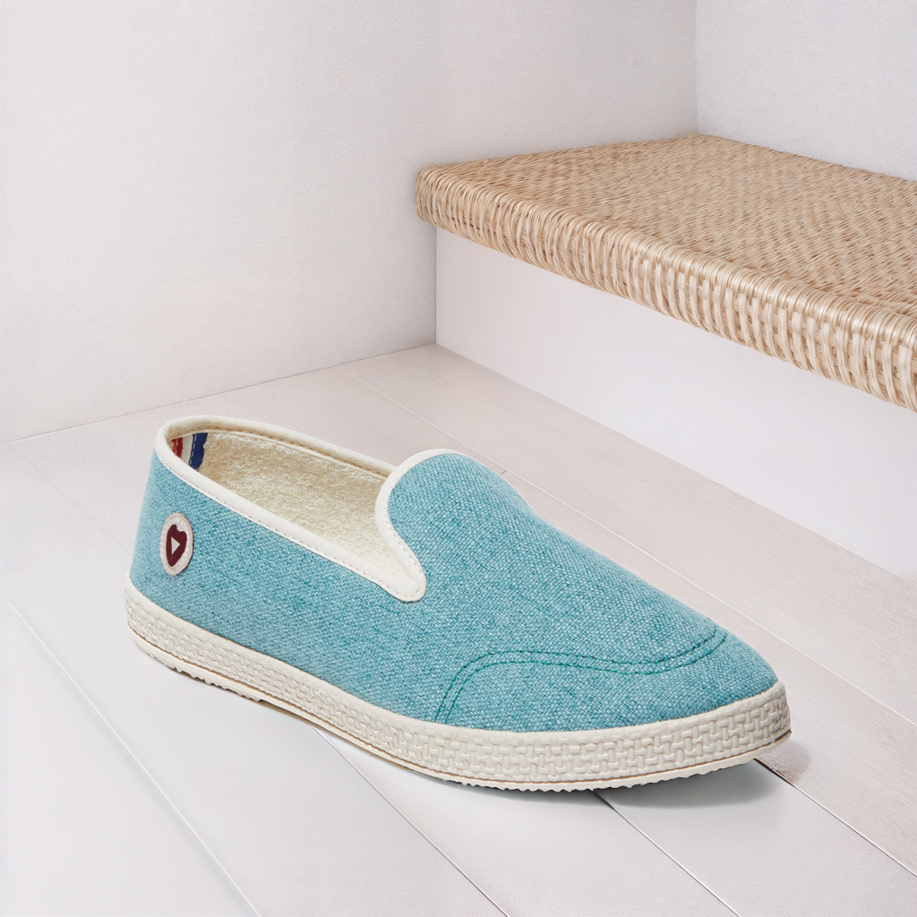 Chaussons - La Toile turquoise