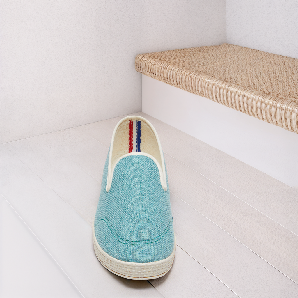 Chaussons - La Toile turquoise
