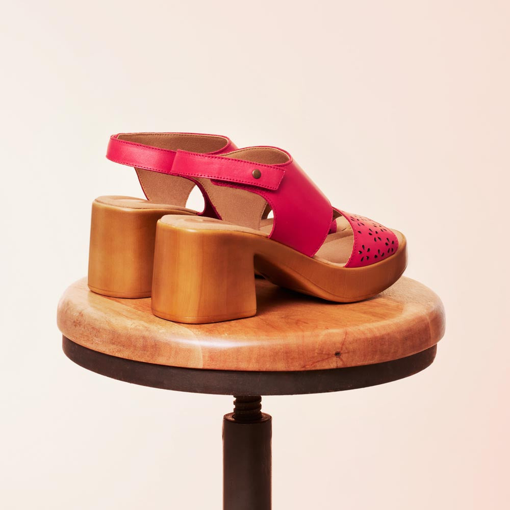 Sandales à talons Anne - Rouge/rose