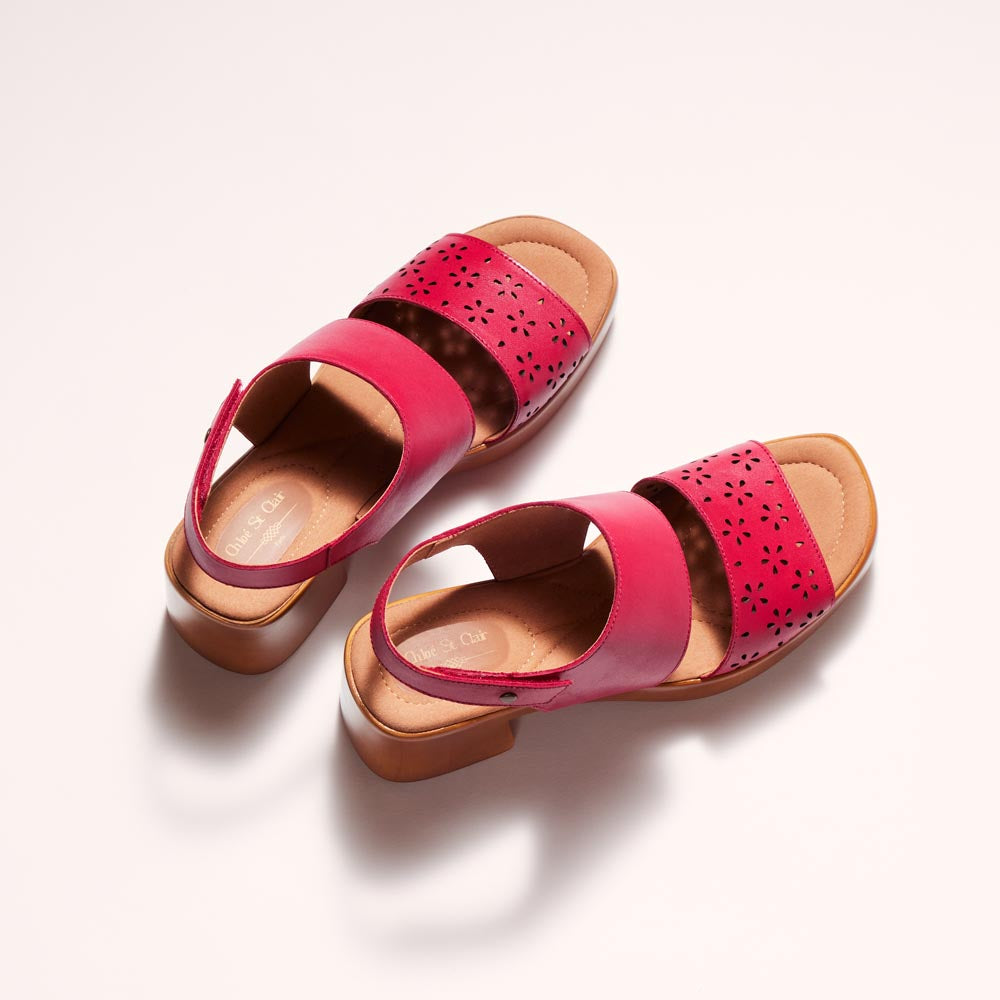 Sandales à talons Anne - Rouge/rose
