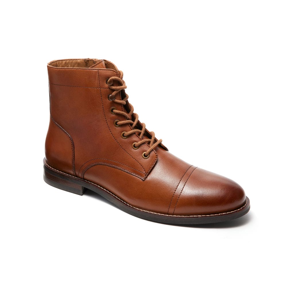 McFinlay Leather lace-up ankle boots Jackson Tan – La Maison